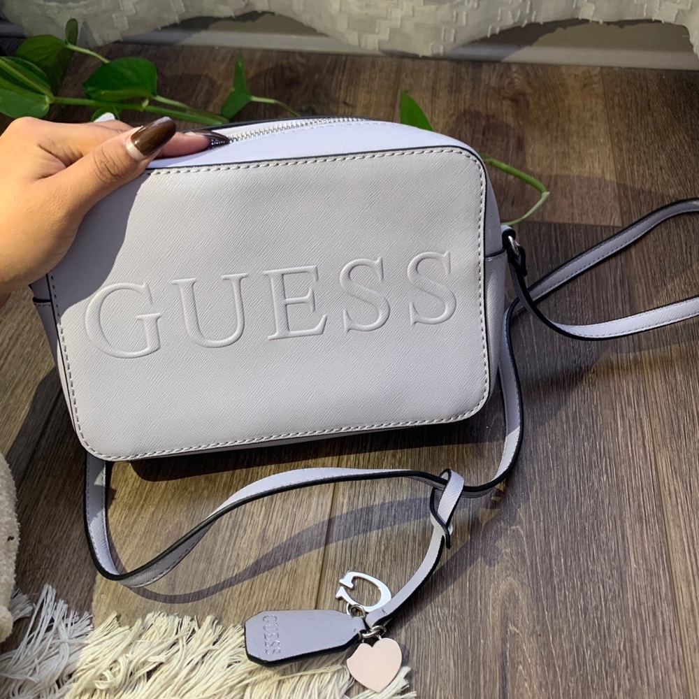 Lavender GUESS crossbody bag